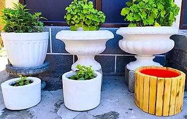 покрасит: Стильные и прочные бетонные вазоны для дома и улицы 🌿 Высота — 40/42 — 7