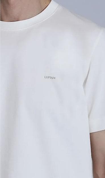 Базовая мужская футболка Lufian, белый цвет. - Крой: классический, с at lalafo.kg Базовая мужская футболка Lufian, белый цвет. - Крой: классический, с