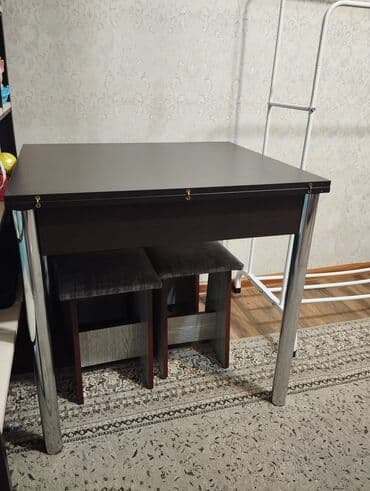 тамак ичкен стол: Кухонный стол, Прямоугольный, Раскладной — 1