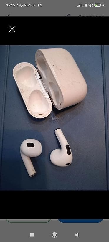 Вкладыши, Apple, Б/у, Беспроводные (Bluetooth), Для переговоров