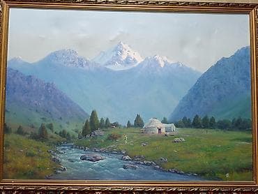Картина маслом «Тоо койнунда» (горный пейзаж), холст, 80×115 см Продаю
