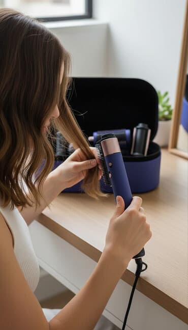 круглый: Мультистайлер Dyson, До 180 °С, Для выпрямления, Насадка-спираль, Для волнообразной укладки — 1