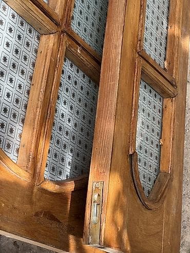 витражные двери: Б/у эшиктер сатылат, стеклянный межкомнатный 192 ге 82см — 10