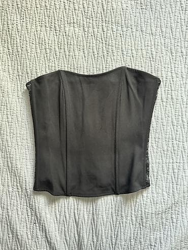 Корсет-пояс утягивающий, черный. - Фасон: укороченный корсет на талию — 1
