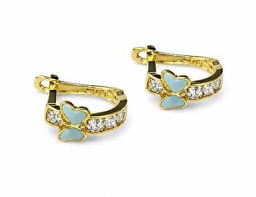 Серьги из желтого золота 585 с цирконом — ADAMANT, арт. 37587 - at lalafo.kg Серьги из желтого золота 585 с цирконом — ADAMANT, арт. 37587 -