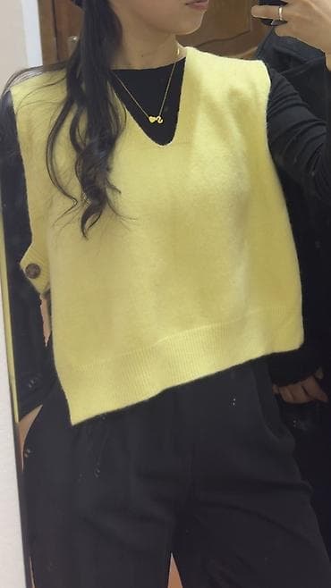 боди женские: Женский вязаный жилет без рукавов - Цвет: пастельно-жёлтый (лимонный) — 4