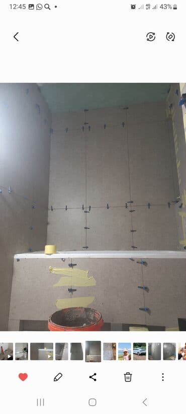 тактай пол: Плиткаларды кесүү, Плиткаларды жантаймаларга, терезелерге, эшиктерге төшөө, Ваннадагы плиткаларды төшөө | Карапа плиткасы, Керамогранит плиткасы, Мозаика плиткасы | Тикелей төшөө, Диагоналдуу төшөө, Горизонталдуу төшөө 6 жылдан ашык тажрыйба — 3