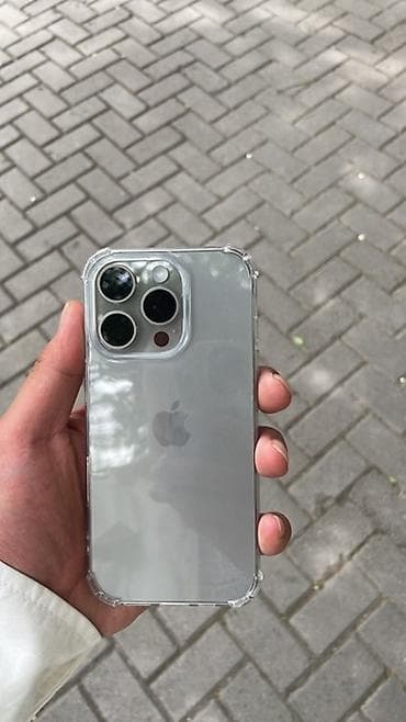 aplle 6: IPhone 16 Pro, Б/у, 256 ГБ, Серебристый, Чехол, 92 % — 2