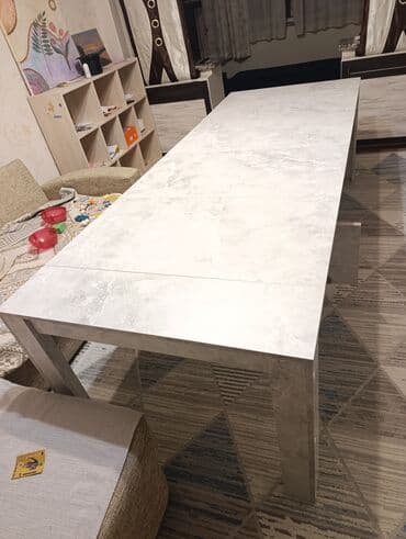 столь кухонный: Стол трансформер Для кухни, Раскладной стол, Длина, см: 302 см, цвет - Белый — 3