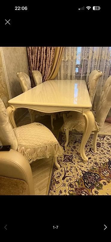 чехлы на стулья на резинке: Стол и стул для зала, Б/у, Самовывоз, цвет - Бежевый — 1
