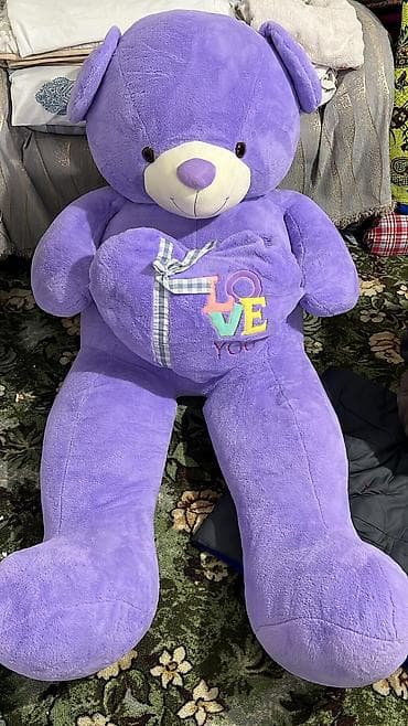 текстура мишок: Большой мягкий плюшевый мишка сиреневого цвета. - Размер: очень — 1