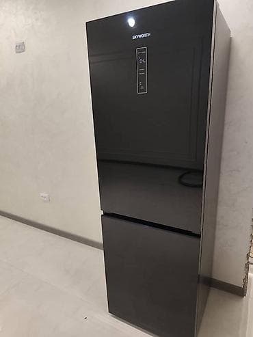 табылга бишкек бытовая техника: Холодильник Skyworth с нижней морозильной камерой, черное стеклянное — 2