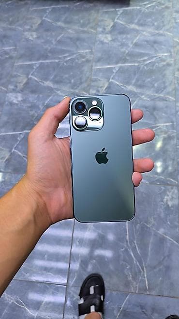touch id: IPhone 13 Pro, Б/у, 256 ГБ, Зеленый, Чехол, 87 % — 1