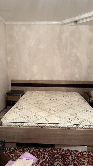 Туалетные столики: Спальный гарнитур, Двуспальная кровать, ДСП, цвет - Коричневый — 1