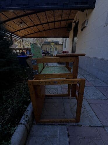 мебель детский сад: Стульчик для кормления, Б/у, Другой бренд, Дерево, Трансформер, цвет - Зеленый, Самовывоз — 3