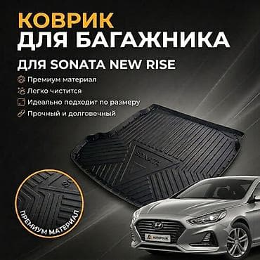коврики на сонату: 3D Резиновые Полики Для багажника Hyundai, цвет - Черный, Новый, Бесплатная доставка — 1