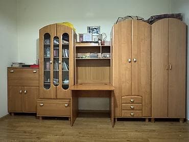 3 3: Стенка-шкаф, Тип стенки-шкафа: Модульная, Другое назначение, Особенности: С рабочим столом — 1
