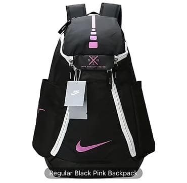 рюкзак пума: Баскетбольный Рюкзак Nike Quad Zip System, черный с розовыми акцентами — 1