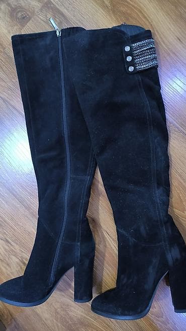 Сапоги, 36, Basconi, Б/у, цвет - Черный, Бесплатная доставка