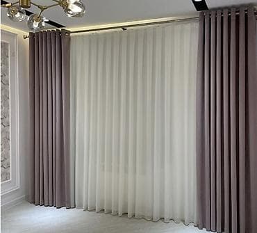 Комплект штор, С тюлем в комплекте, Готовое изделие, Для зала