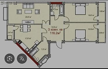 Квартиры: 3 комнаты, 121 м², Цум 4 этаж, Дизайнерский ремонт — 2