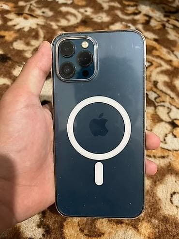 газ писят три: IPhone 12 Pro Max, Б/у, 128 ГБ, Pacific Blue, Чехол — 2