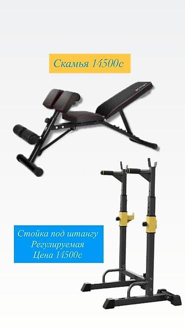 класс прес: Скамья для тренировок + регулируемая стойка под штангу Скамья: - — 1