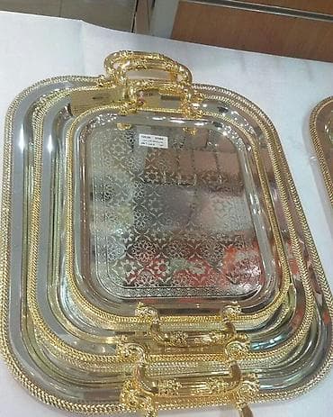 чеканка: Наборы декоративных сервировочных подносов - Материал: металл с — 2