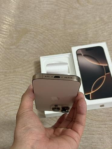 обмен на электро: IPhone 16 Pro, Б/у, 128 ГБ, Desert Titanium, Коробка, 91 % — 3