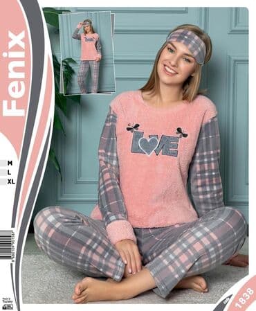 белая ночная сорочка: Теплые пижамы — 5