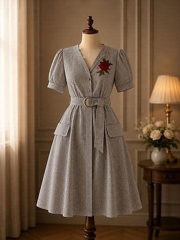 Повседневное платье, Турция, Осень-весна, Длинная модель, Вискоза, S