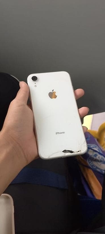 IPhone Xr, Б/у, 64 ГБ, Белый, Чехол, 100 %