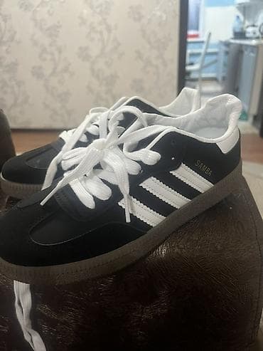 Кроссовки в стиле Adidas Samba, размер 37. - Цвет: черный верх с — 3