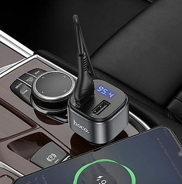 bluetooth 5 0: Автомобильный FM‑трансмиттер Hoco E67 с быстрой зарядкой QC3.0 - — 7