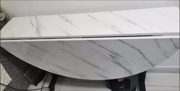 раскладной стеклянный стол: Стол трансформер Для кухни, Раскладной стол, Длина, см: 140 см, цвет - Белый — 11