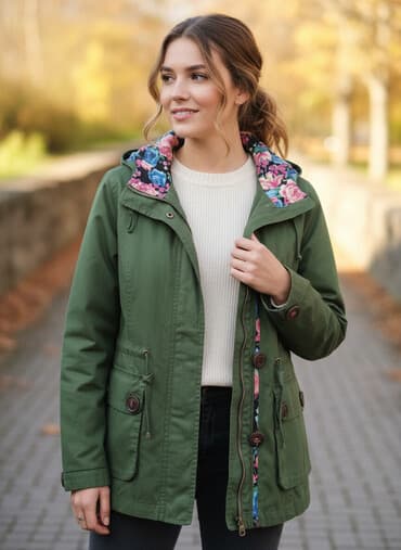 Женская куртка-парка Sder Syu, размер 3XL. - Цвет: оливково‑зеленый at lalafo.kg Женская куртка-парка Sder Syu, размер 3XL. - Цвет: оливково‑зеленый