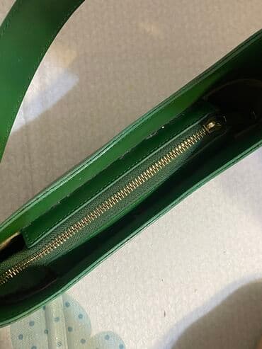 Атайын кийим: Сумка багет зелёного цвета. Состояние очень хорошее италия кожа — 3