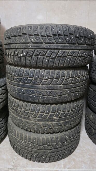 купить зимние шины на матиз: Колеса в сборе 215 / 55 / R 16, Зимняя шипованная, Б/у, Комплект, Легковые, Железные, отверстий - 5 — 1
