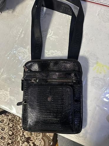 Классические сумки: Классическая сумка, Butun, Материал: Натуральная кожа, Регулируемый ремень, Мужские, Новый — 3