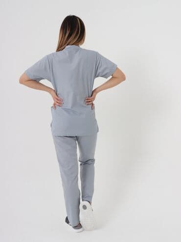 Инвалидные коляски: Медицинский костюм "Лондон" -Стойка воротник -На кнопках -Высокое — 6