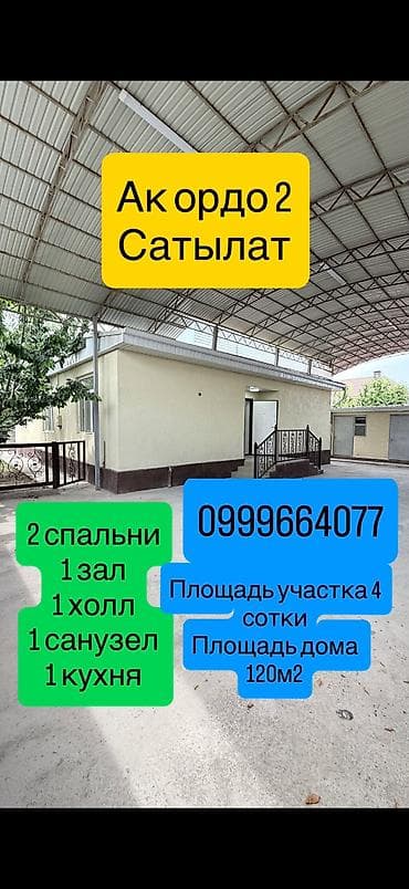 🏡 Продаётся дом в районе Ак-Ордо-2 📍 Адрес: ул. Жаны Муун, 🔹 Площадь
