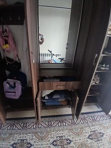 шкаф офисный стол: Шкаф-прихожая, Б/у, С зеркалом, ЛДСП — 4