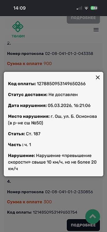 Услуга: Оплата и проверка штрафов за нарушение ПДД через приложение