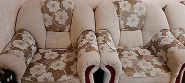 кожанные картины: Комплект мягкой мебели, Б/у, Самовывоз, цвет - Коричневый — 2