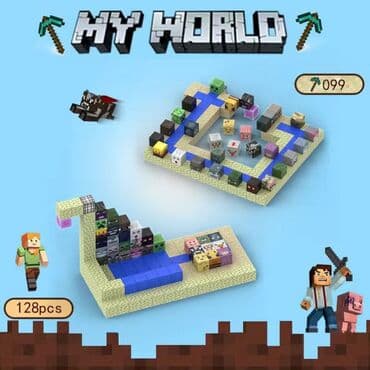 кнопочные машинка: 🧲 Магнитные кубики Minecraft 400 шт + 10 минифигурок - 3200 сом 300 — 9