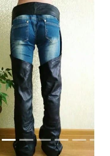 мото одежды: Новые Кожаные (натуральная кожа) мотоштаны-чапы-чапсы-легины-гетры — 4