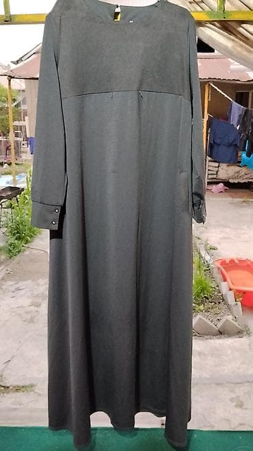 кормящий: Повседневное платье, Made in KG, Осень-весна, Длинная модель, XL — 3