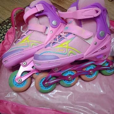 бутсы фудбол: Детские роликовые коньки JAYDON, розово‑сиреневые - Тип: инлайн (4 — 10
