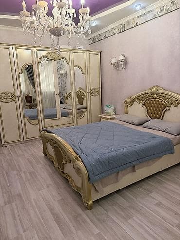 купить спальный гарнитур бу: Спальный гарнитур, Б/у, Двуспальная кровать, Шкаф, Тумба, Дерево, Самовывоз, цвет - Бежевый — 1