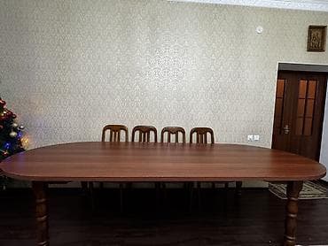 Стол и стул для зала, цвет - Коричневый